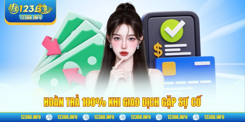 Hoàn trả 100% khi giao dịch gặp sự cố